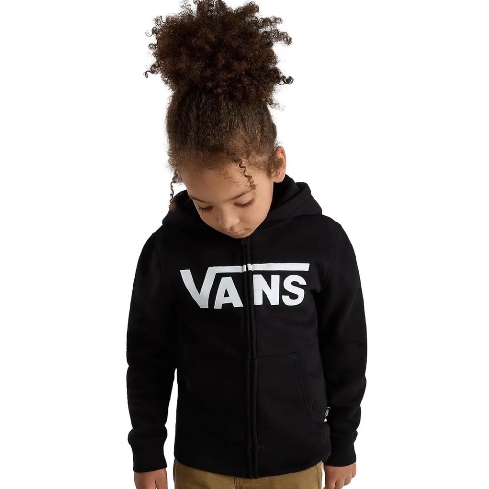 Vans Black Logo Zip Up Hoodie Sweatshirt